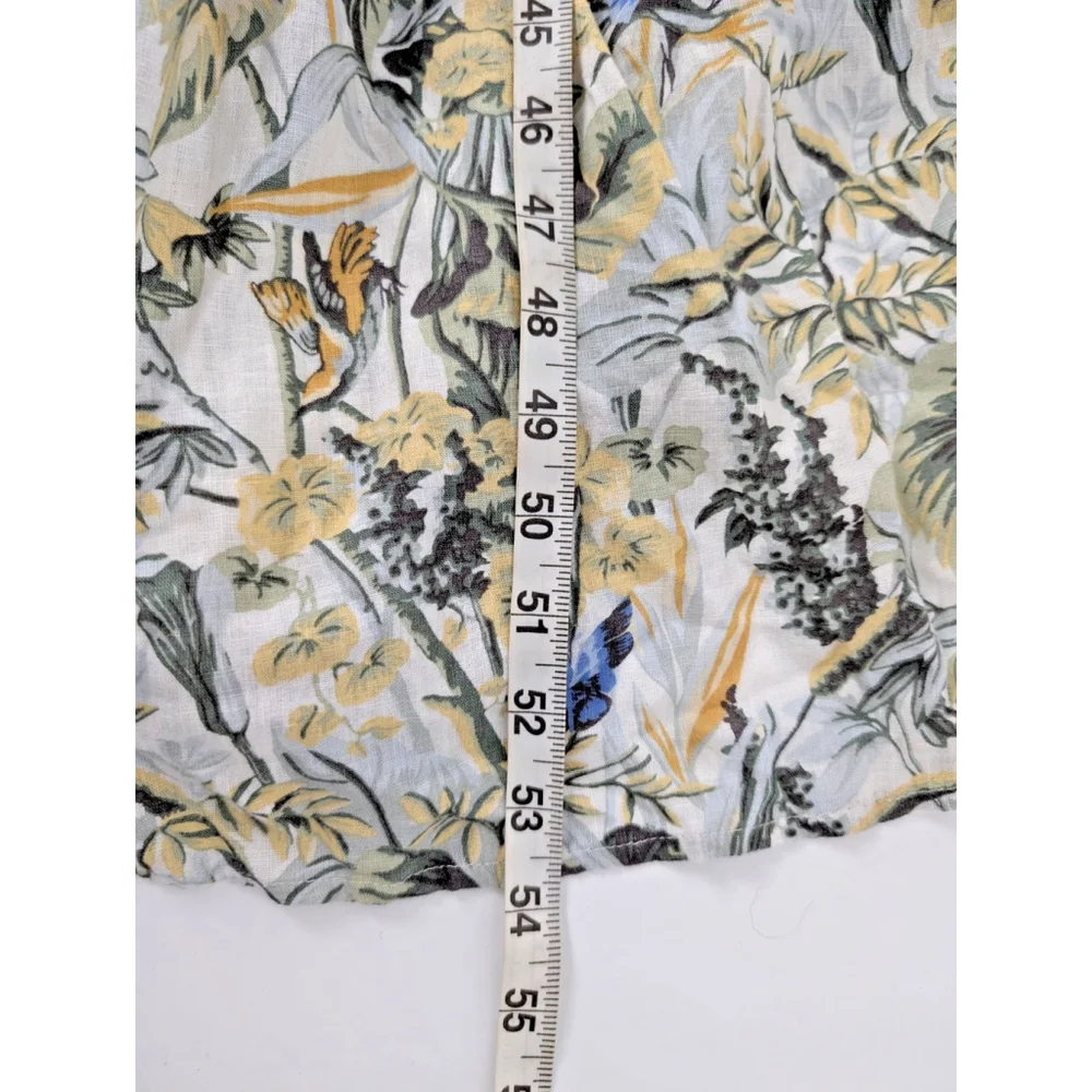 Abercrombie & Fitch Gabriella Linen Maxi Dress XXLP Floral Butterfly Cottagecore - Picture 13 of 13